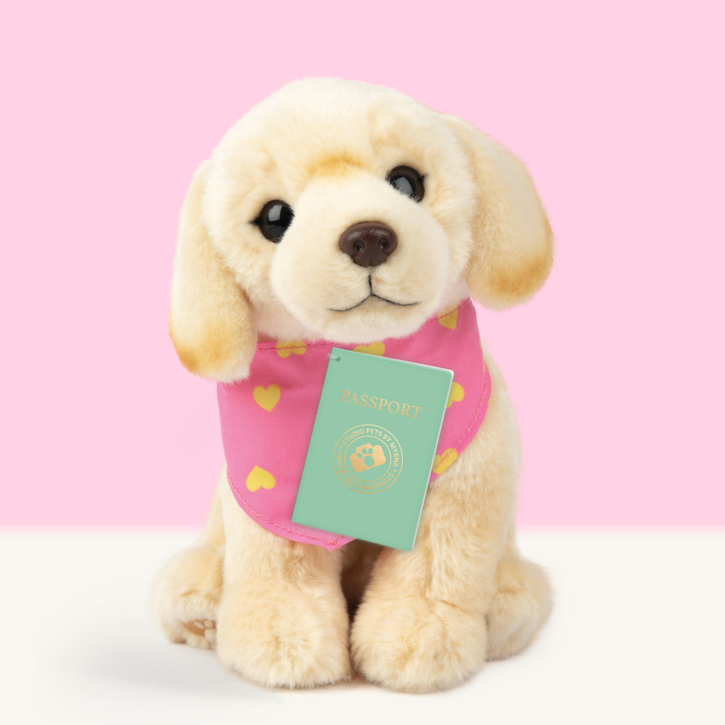 Happy Plyšový pejsek – světlý labrador, 23 cm.