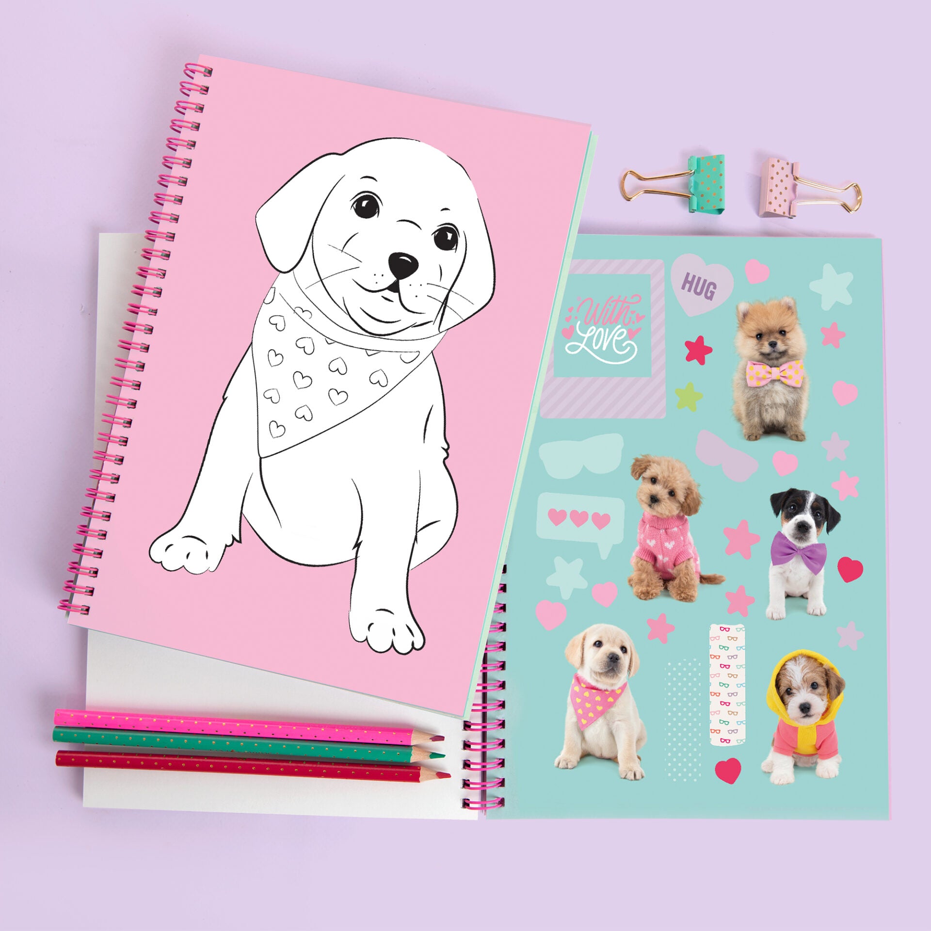 Omalovánky se samolepkami A5 – Edice Pomeranian PomPom