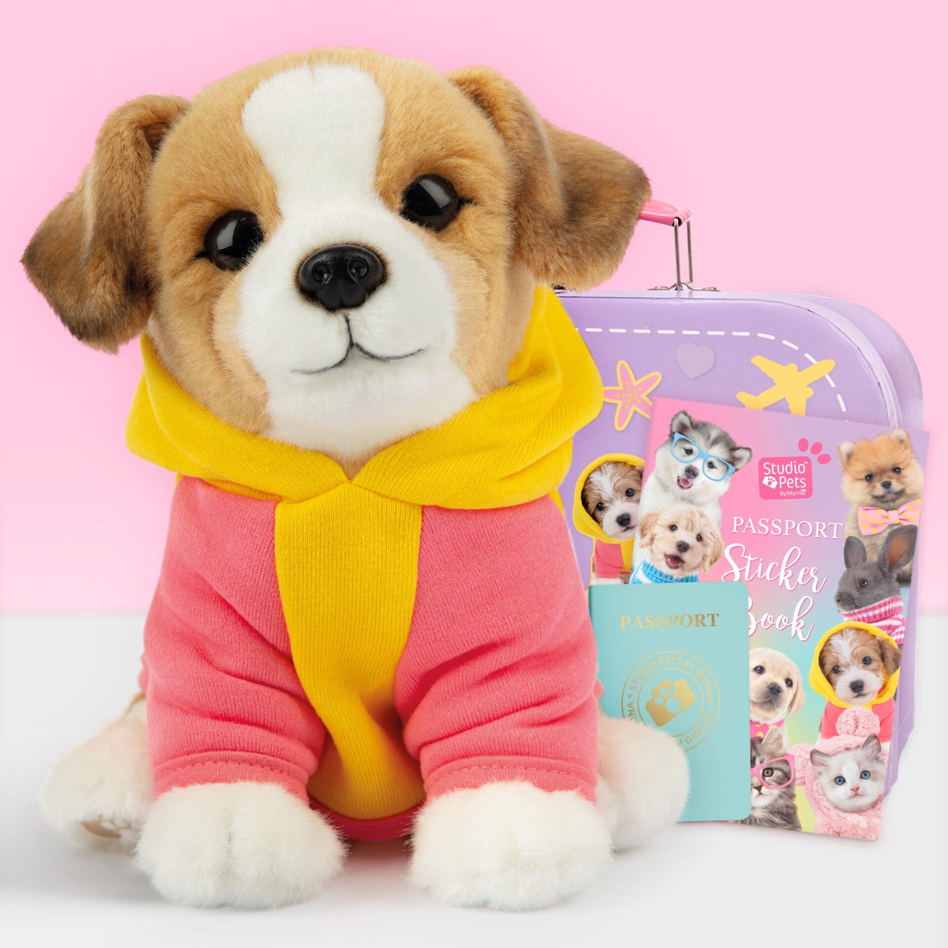 Jacky Plyšový pejsek Jack Russell 23 cm – Set s kufříkem