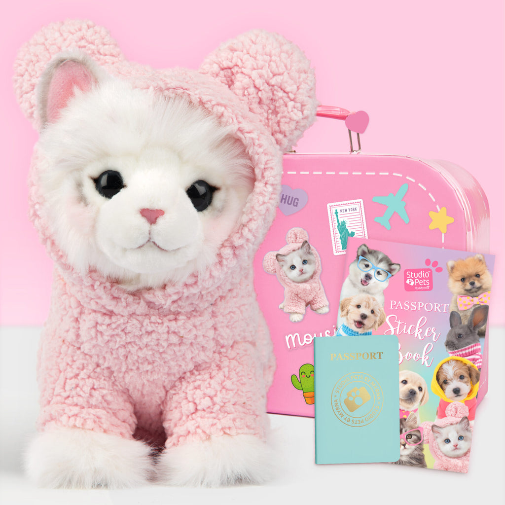 Mousie Plyšová kočička Ragdoll 23 cm – Set s kufříkem