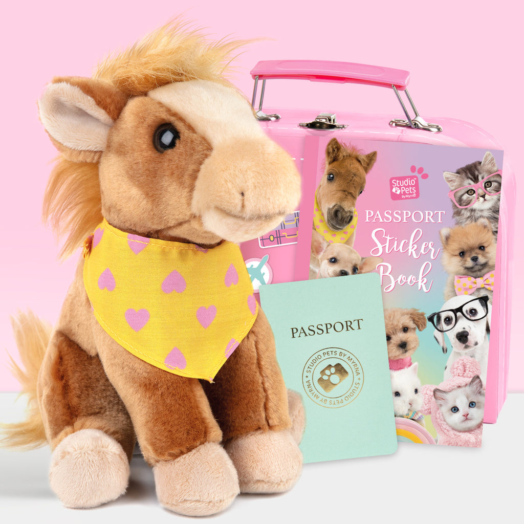 Milly Plyšový koník – shetlandský pony 16 cm – sada s kufříčkem