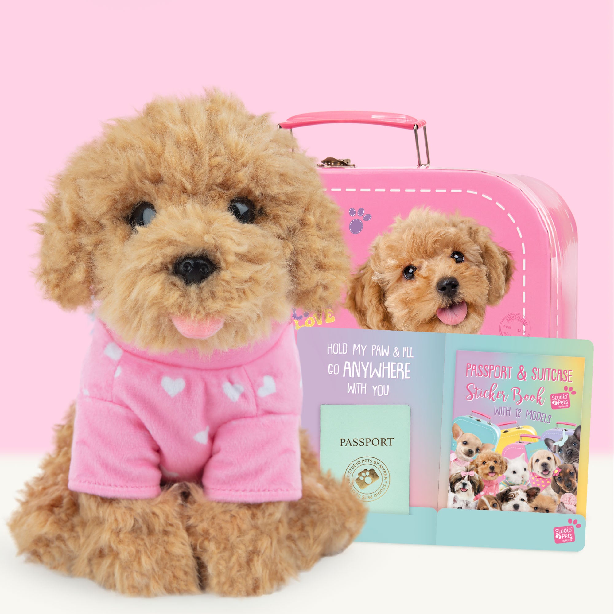 Cookie Plyšový pejsek Toy Pudl 23 cm – Set s kufříkem